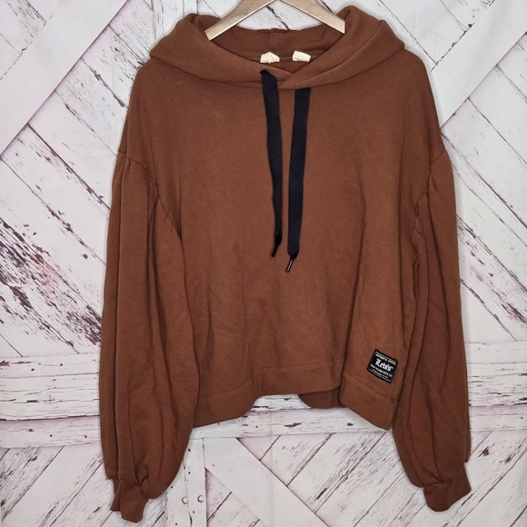 Levi's Tops - Levi's Puff Sleeve Hooded Pullover Sweatshirt